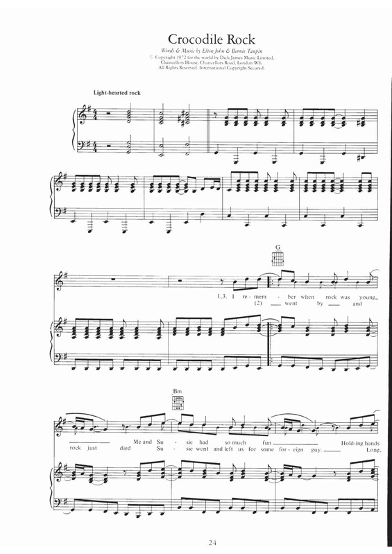 Partitura da música Crocodile Rock v.3