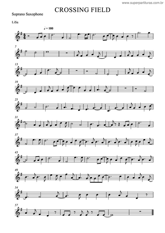 Partitura da música Crossing Field