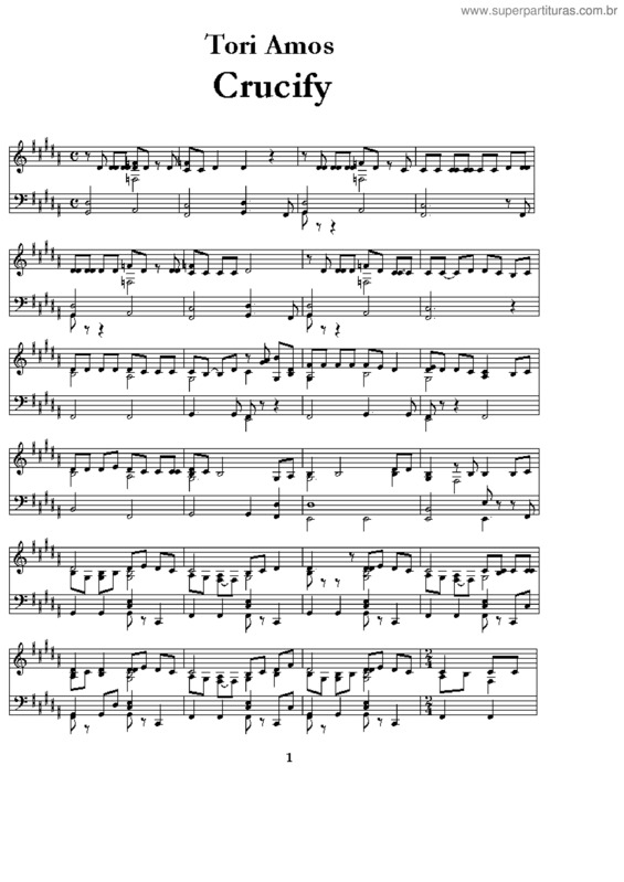 Partitura da música Crucify