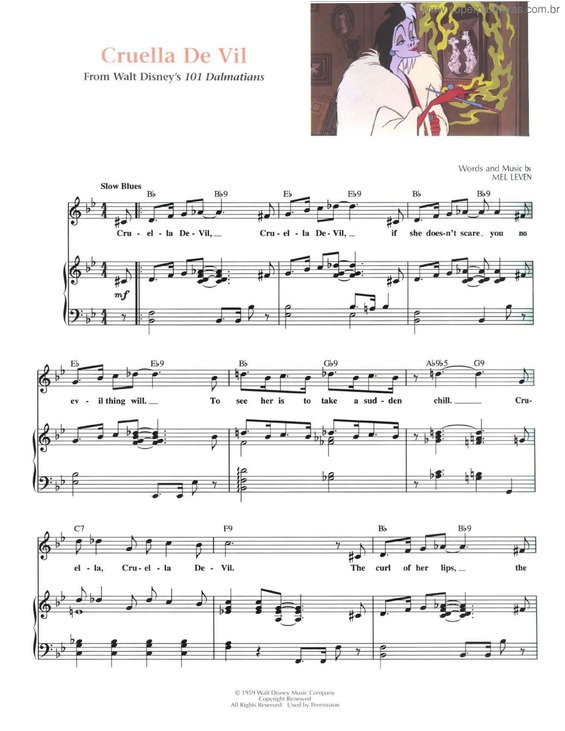 Partitura da música Cruella De Vil