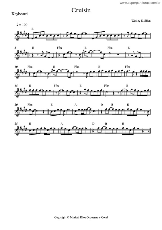 Partitura da música Cruisin