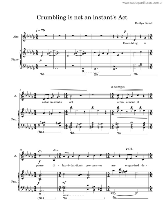 Partitura da música Crumbling Is Not An Instant`S Act