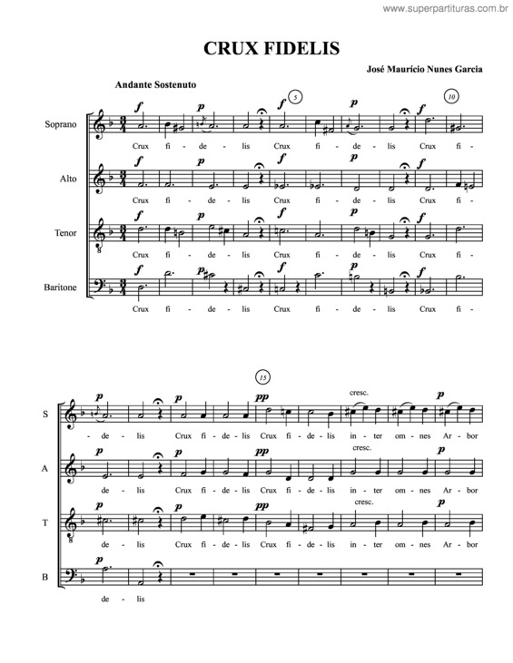 Partitura da música Crux fidelis v.2