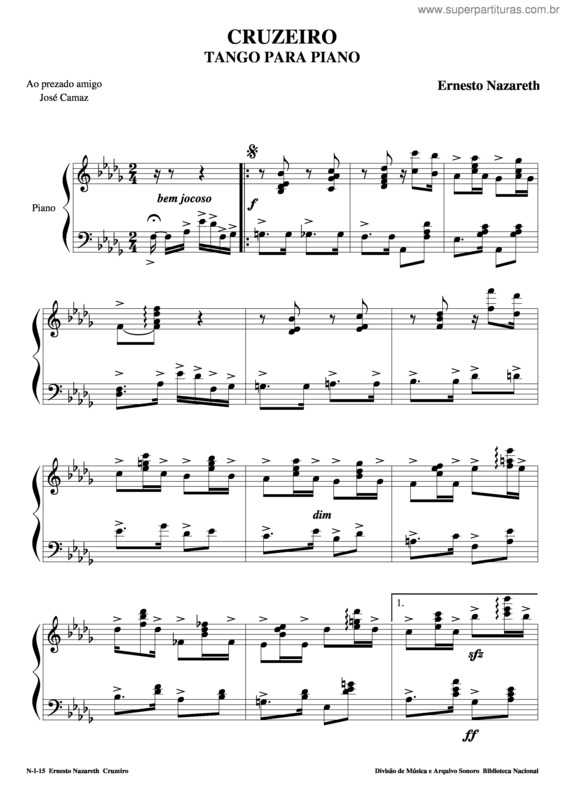 Partitura da música Cruzeiro v.2