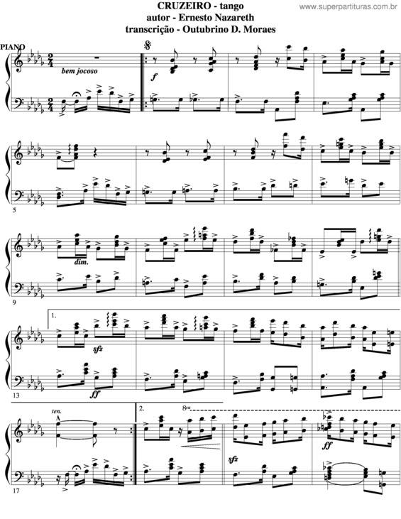 Partitura da música Cruzeiro v.4