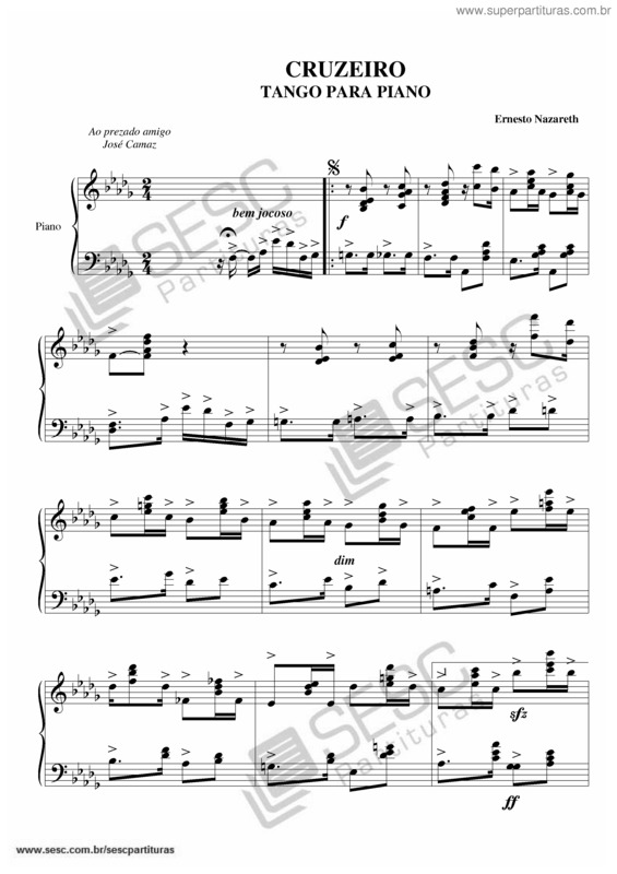 Partitura da música Cruzeiro