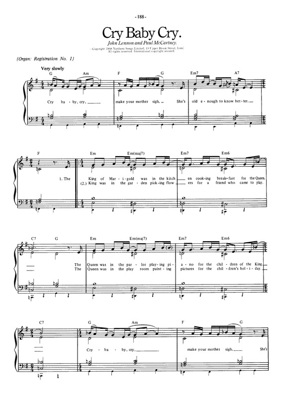 Partitura da música Cry Baby Cry v.5