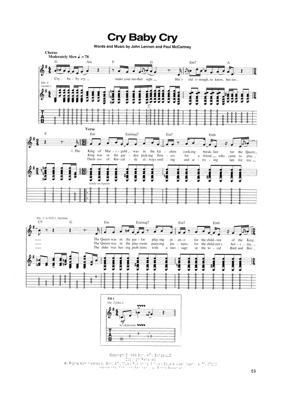 Partitura da música Cry Baby Cry v.6