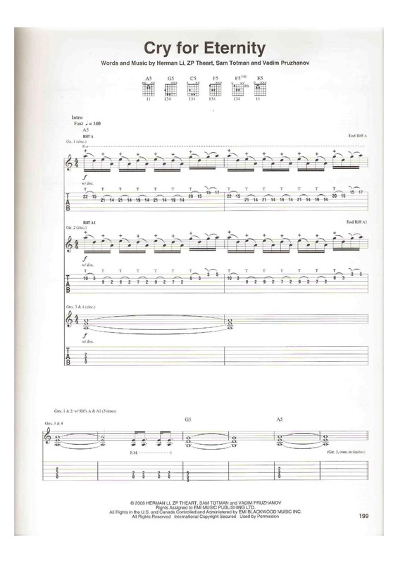 Partitura da música Cry For Eternity