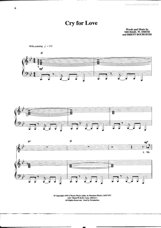 Partitura da música Cry for Love