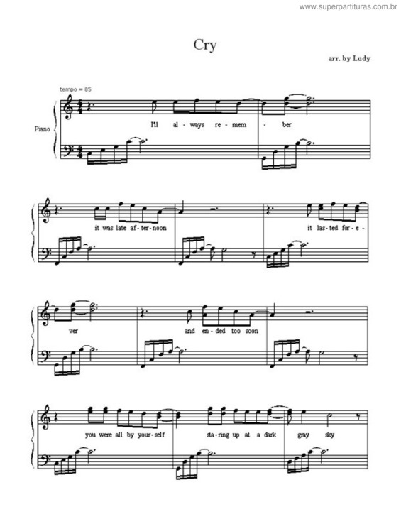 Partitura da música Cry v.3