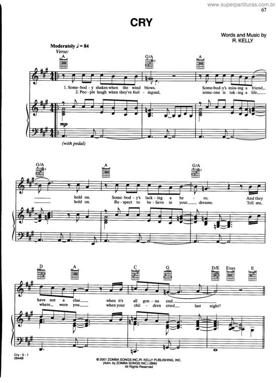 Partitura da música Cry v.4