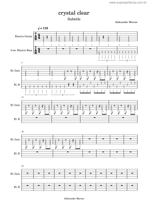 Partitura da música Crystal Clear