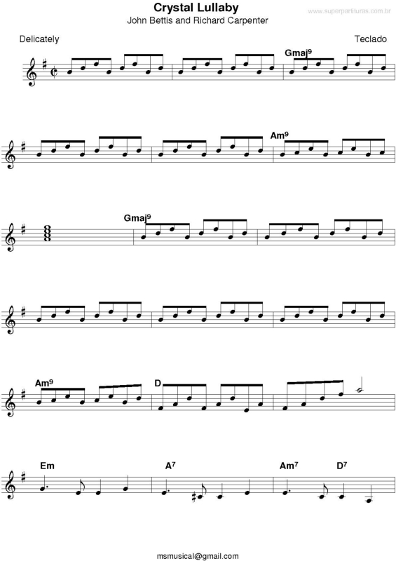 Partitura da música Crystal Lullaby v.3