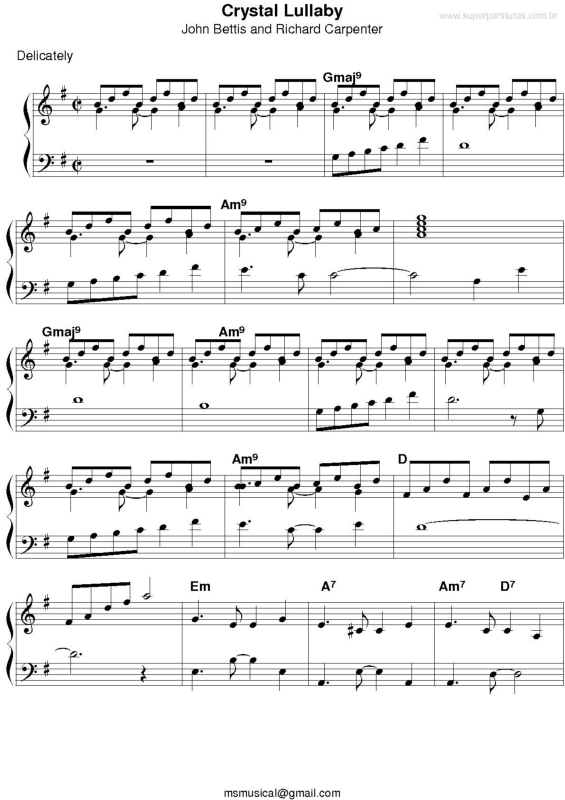 Partitura da música Crystal Lullaby