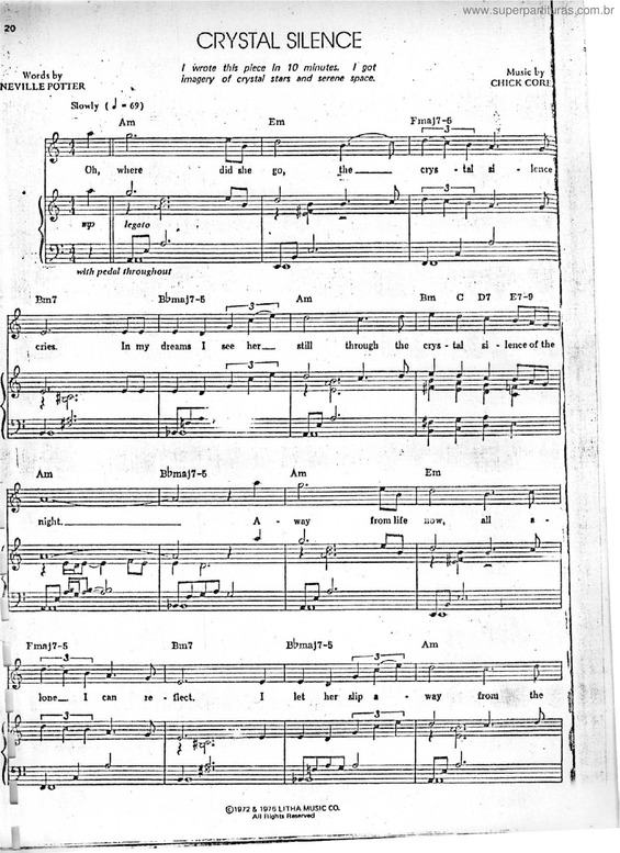 Partitura da música Crystal Silence