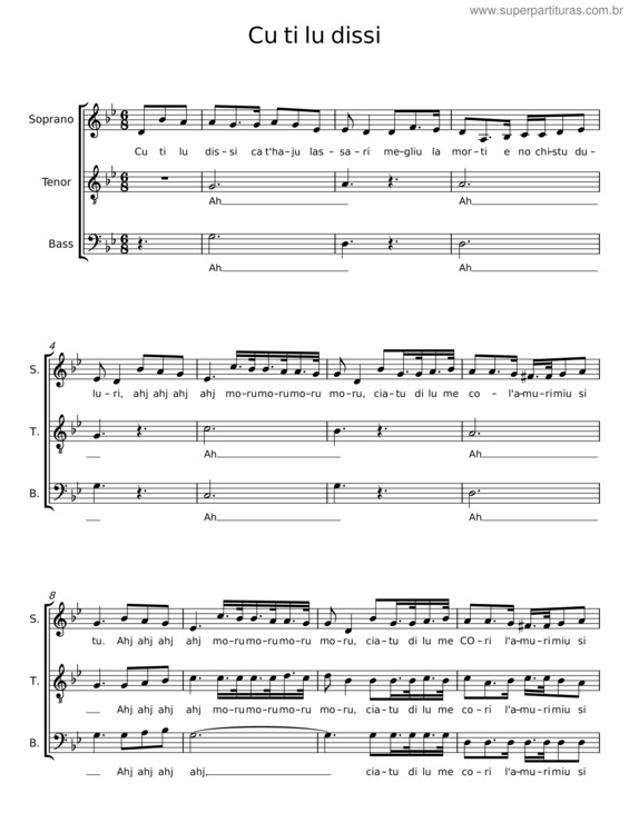 Partitura da música Cu Ti Lu Dissi