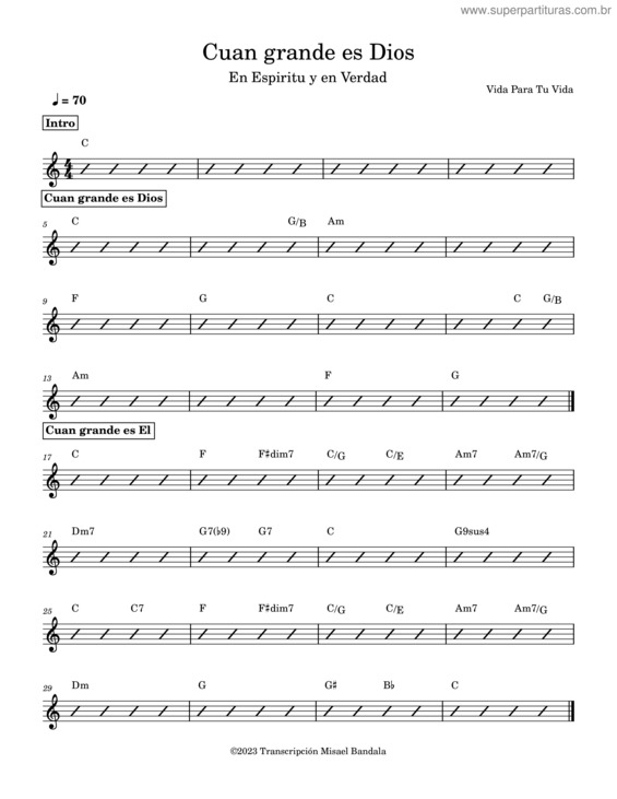Partitura da música Cuan Grande Es Dios