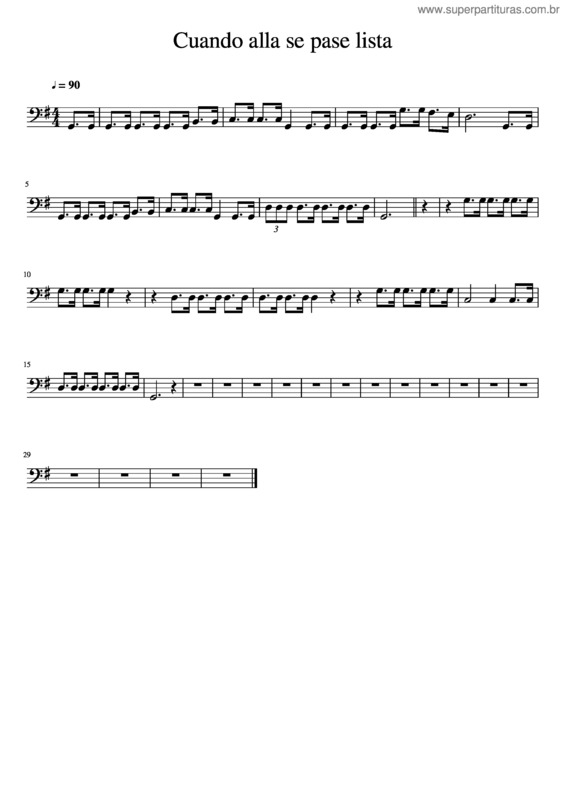 Partitura da música Cuando Alla Se Pase Lista v.2