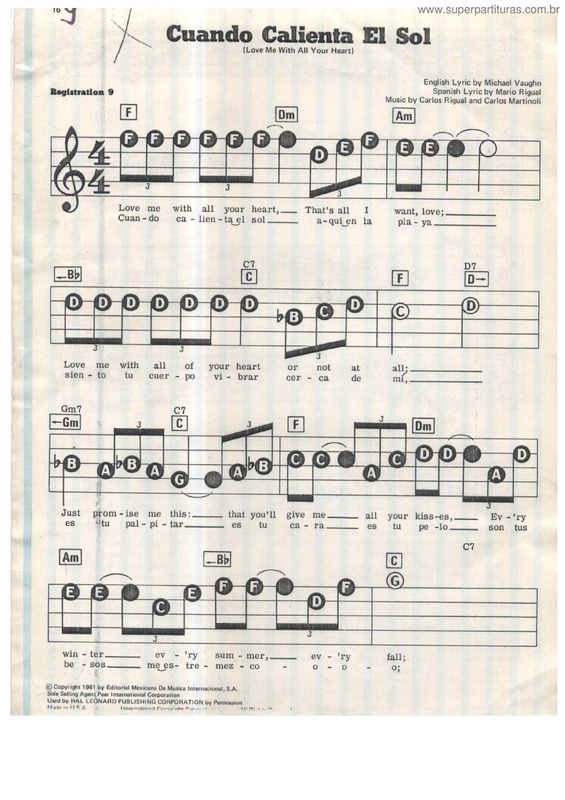 Partitura da música Cuando Calienta El Sol v.2