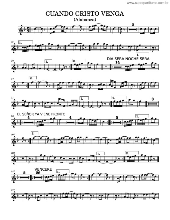 Partitura da música Cuando Cristo Venga