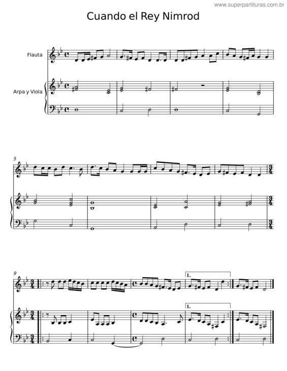 Partitura da música Cuando El Rey Nimrod