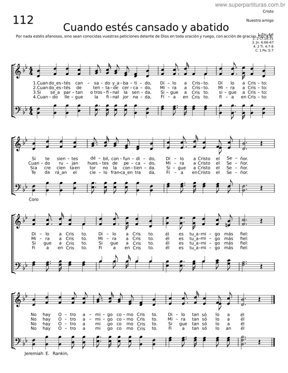 Partitura da música Cuando Estés Cansado Y Abatido