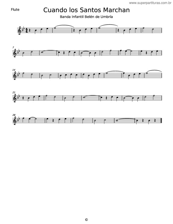 Partitura da música Cuando Los Santos Marchan v.2
