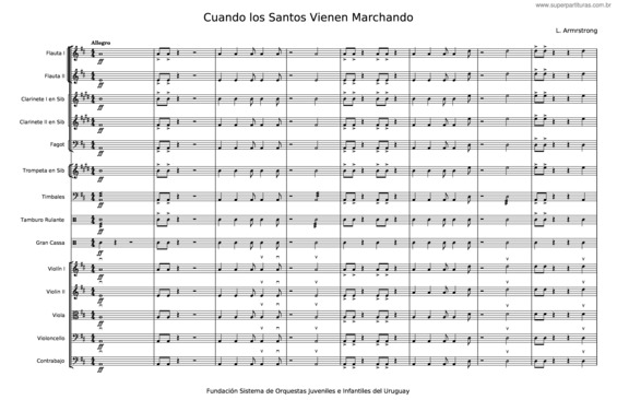 Partitura da música Cuando Los Santos Vienen Marchand – Louis Armstrong