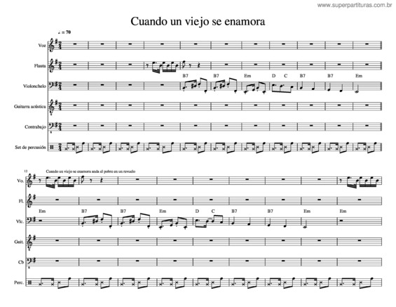 Partitura da música Cuando Un Viejo Se Enamora