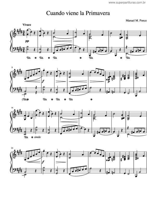 Partitura da música Cuando Viene La Primavera