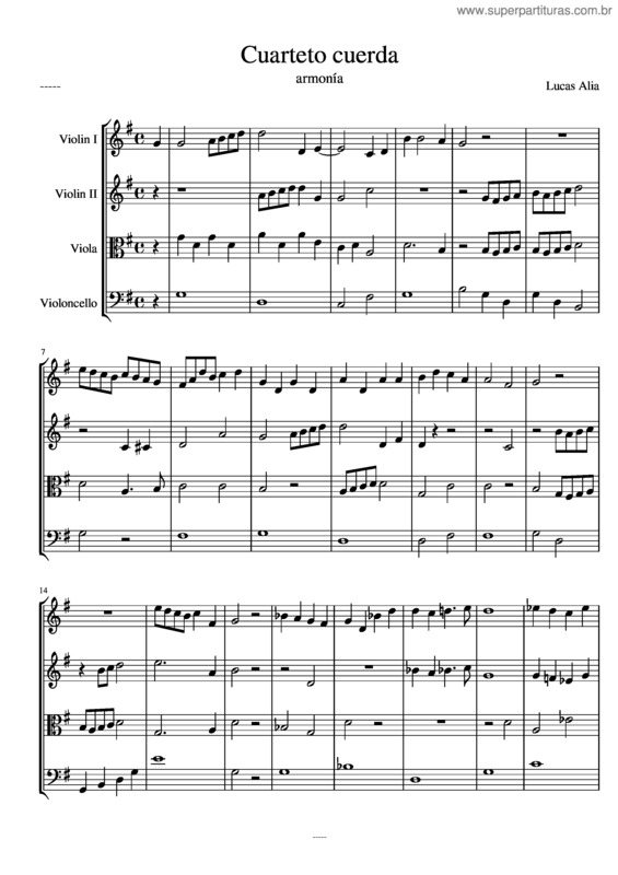 Partitura da música Cuarteto_Cuerda
