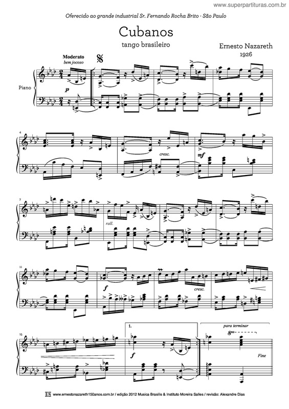 Partitura da música Cubanos v.2