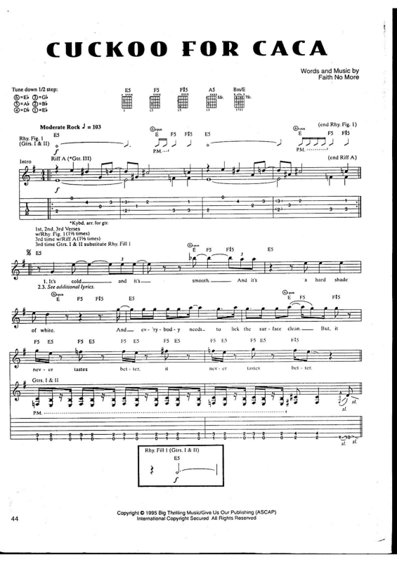 Partitura da música Cuckoo for Caca