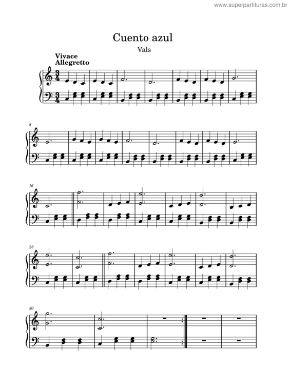 Partitura da música Cuento Azul v.2
