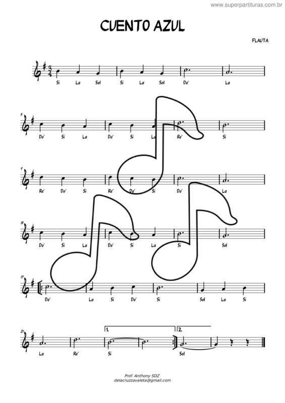 Partitura da música Cuento Azul v.3