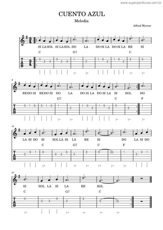 Partitura da música Cuento Azul v.4