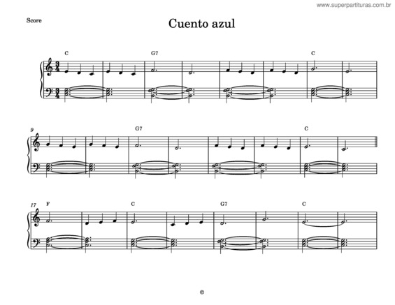 Partitura da música Cuento Azul