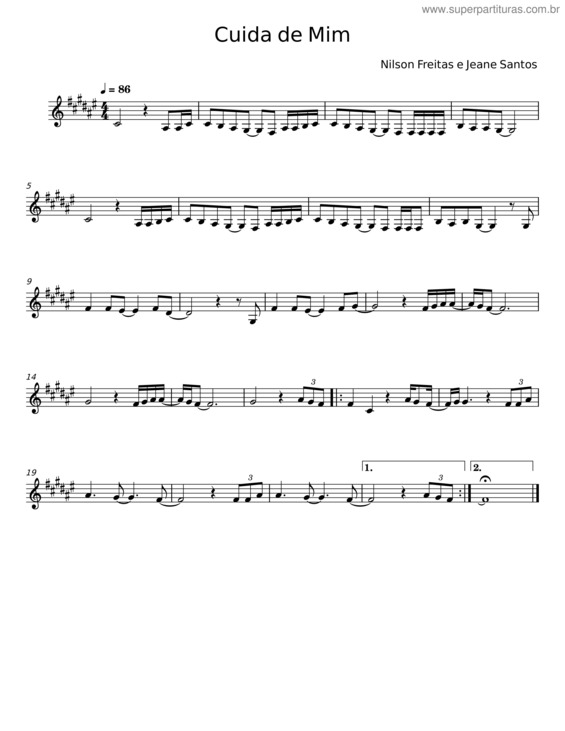 Partitura da música Cuida De Mim