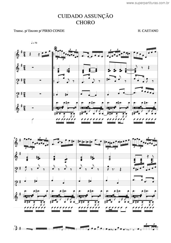 Partitura da música Cuidado Assunção