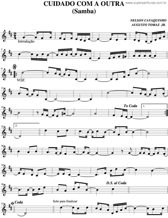 Partitura da música Cuidado Com A Outra