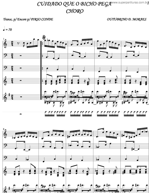 Partitura da música Cuidado Que O Bicho Pega v.2