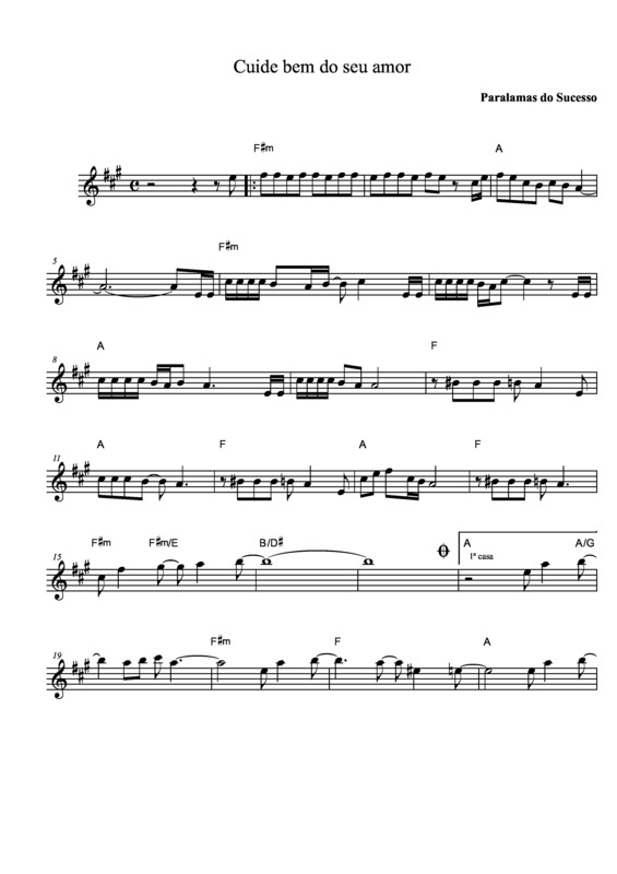 Partitura da música Cuide Bem do Seu Amor v.2