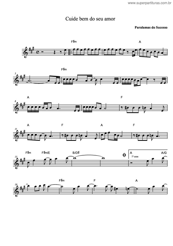Partitura da música Cuide Bem Do Seu Amor v.5