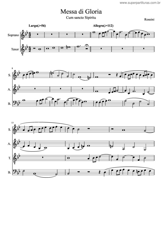 Partitura da música Cum–Messa Di Gloria