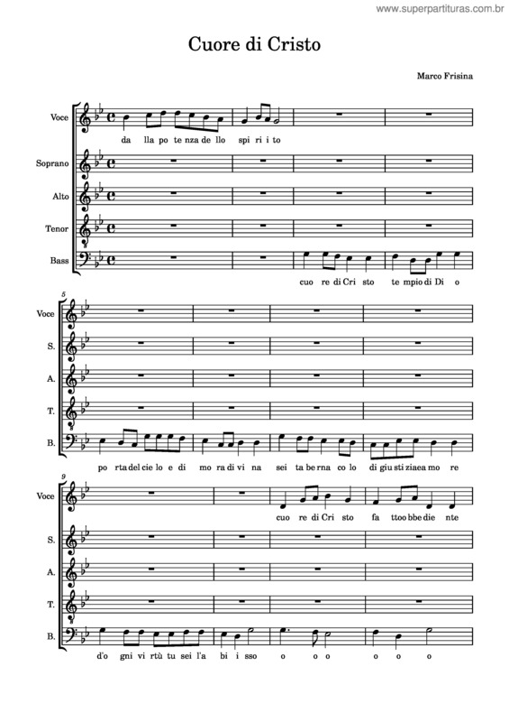 Partitura da música Cuore Di Cristo Bassi