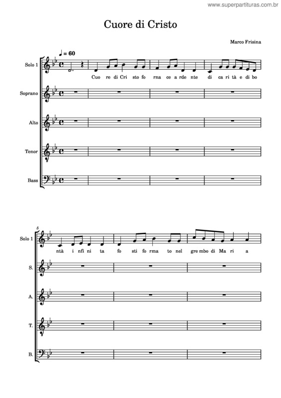 Partitura da música Cuore Di Cristo Solo 1