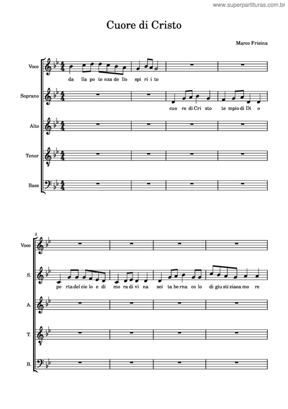 Partitura da música Cuore Di Cristo Soprani