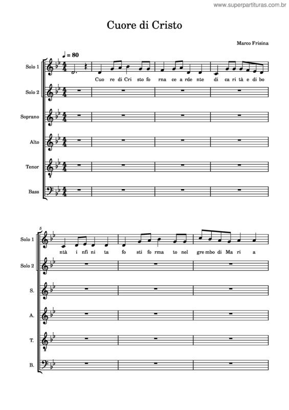 Partitura da música Cuore Di Cristo