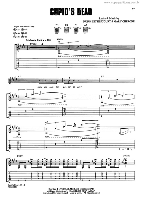 Partitura da música Cupid`s dead